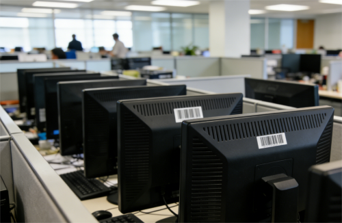 barcodes on asset tags 資産タグのバーコード