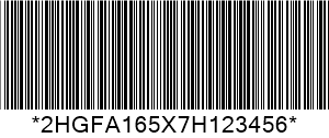 コード 39 VIN Barcode