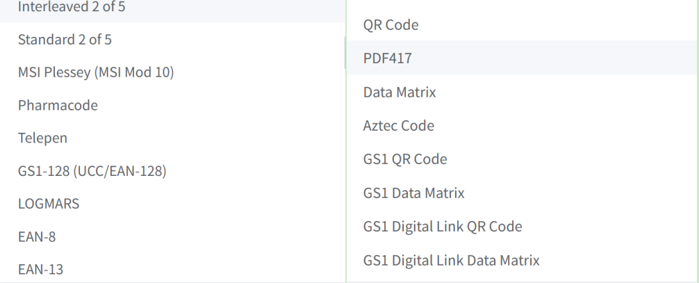 supported 1d 2d barcode formats サポートされている1d 2dバーコードフォーマット