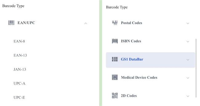 バーコードタイプ