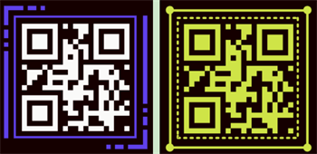 QR Code on Black Background 黒地二次元コード