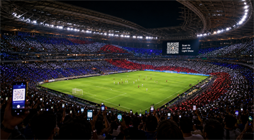 W杯QRコードのイルミネーション