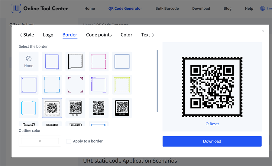 add frame for qr code 2 Dコードに外枠を追加する