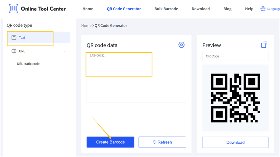 テキストを2次元コードに変換する