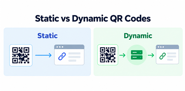 Static vs Dynamic QR Codes 静的および動的二次元コード